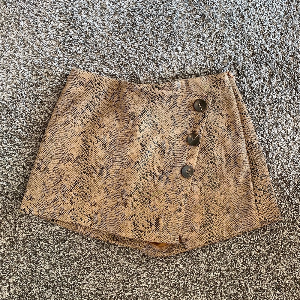 Snakeskin button-up skort from Wild Honey